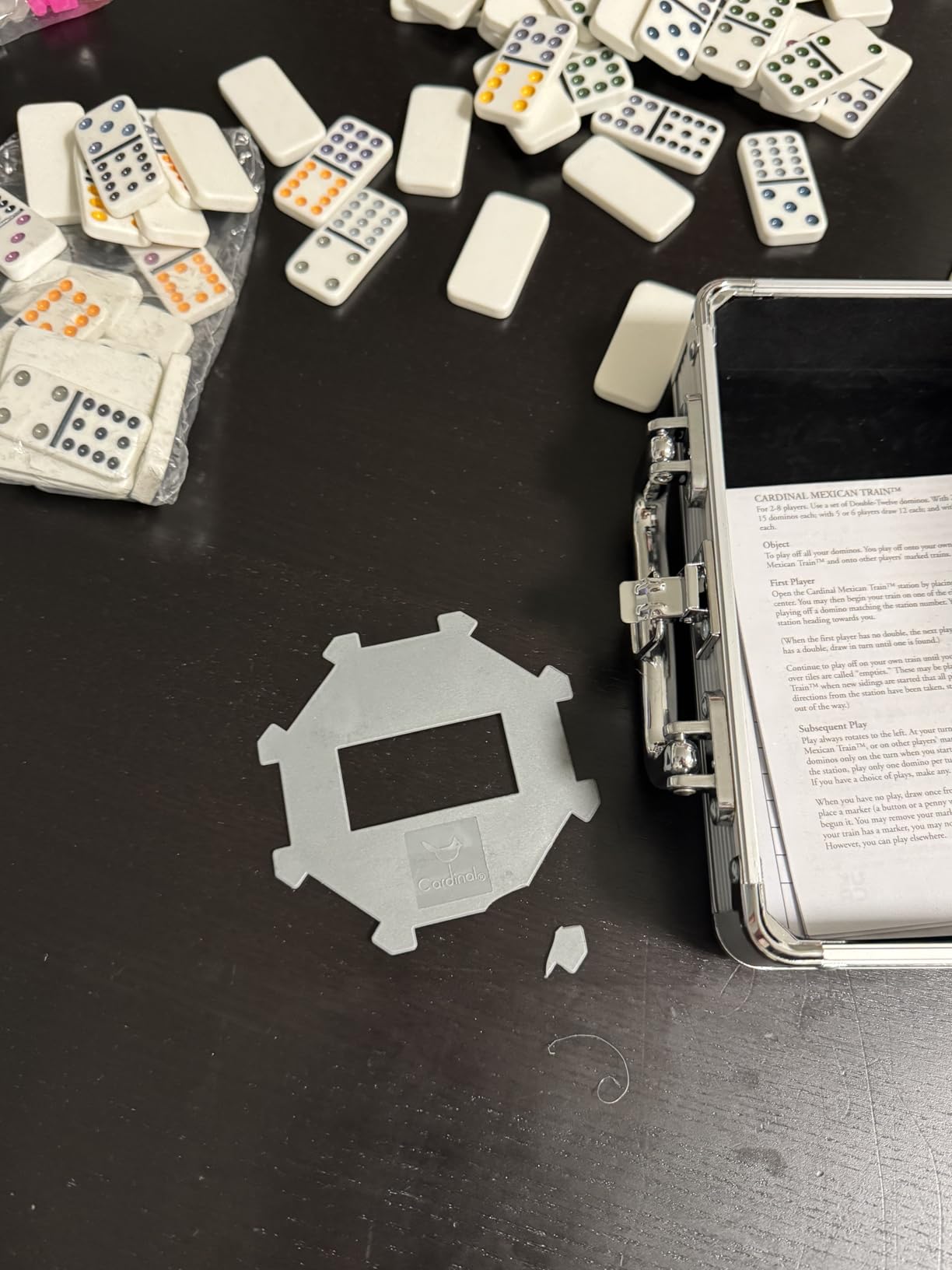 Spin Master Games Mexican Train Dominoes Set in Metal Case Classic Game customer photo 2