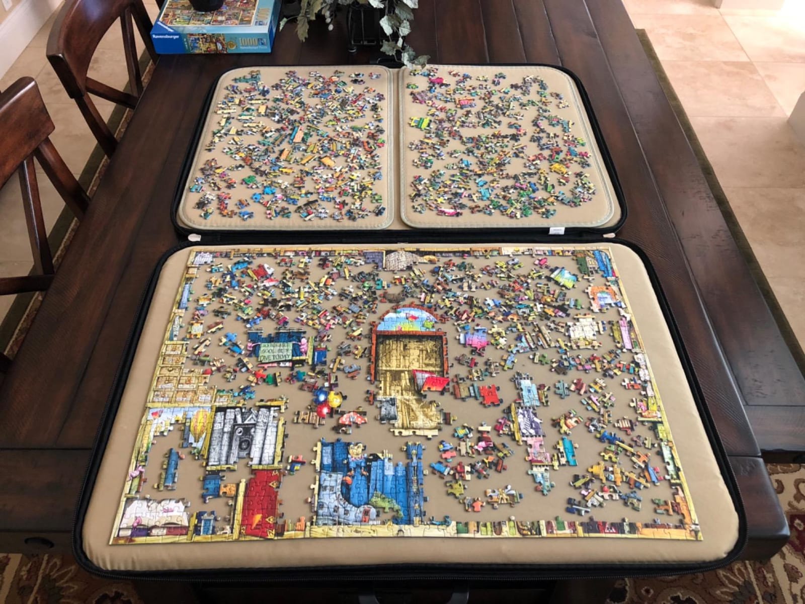 Jumbo, Puzzle Mates, Portapuzzle Deluxe - Standard 1,000 Piece Jigsaw Storage Board Case, Jigsaw Puzzle Accessories, 500-1000 Piece Puzzle Storage | Portable Puzzle Mat for Puzzles up to 1000 Pieces (73 x 51 cm) customer photo 2