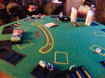 Folding Poker Table Top - 48-Inch Solid Wood Topper - Space for 8 Players - Blackjack Table with Built-in Cupholders and Chip Trays by Trademark Poker customer photo 2