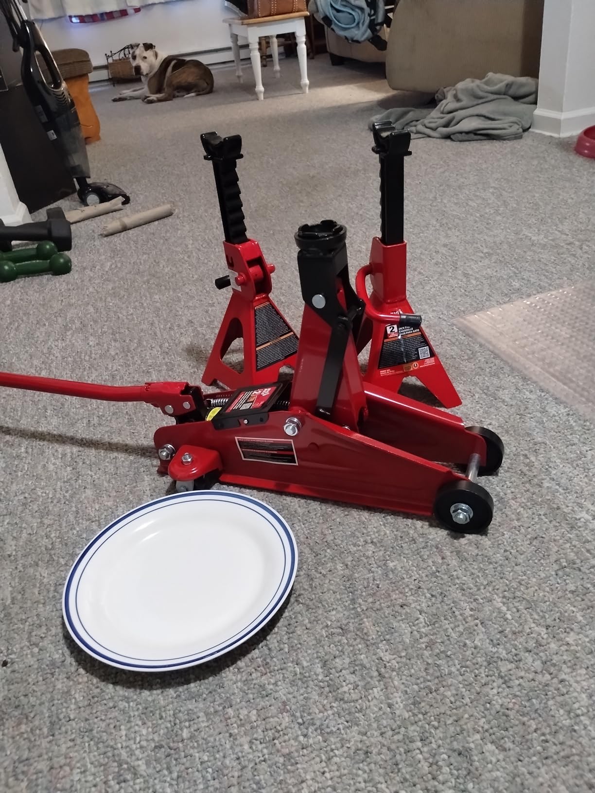 BIG RED Torin Hydraulic Trolley Floor Jack Combo with 2 Jack Stands, 2 Ton Capacity (T82001) customer photo 1