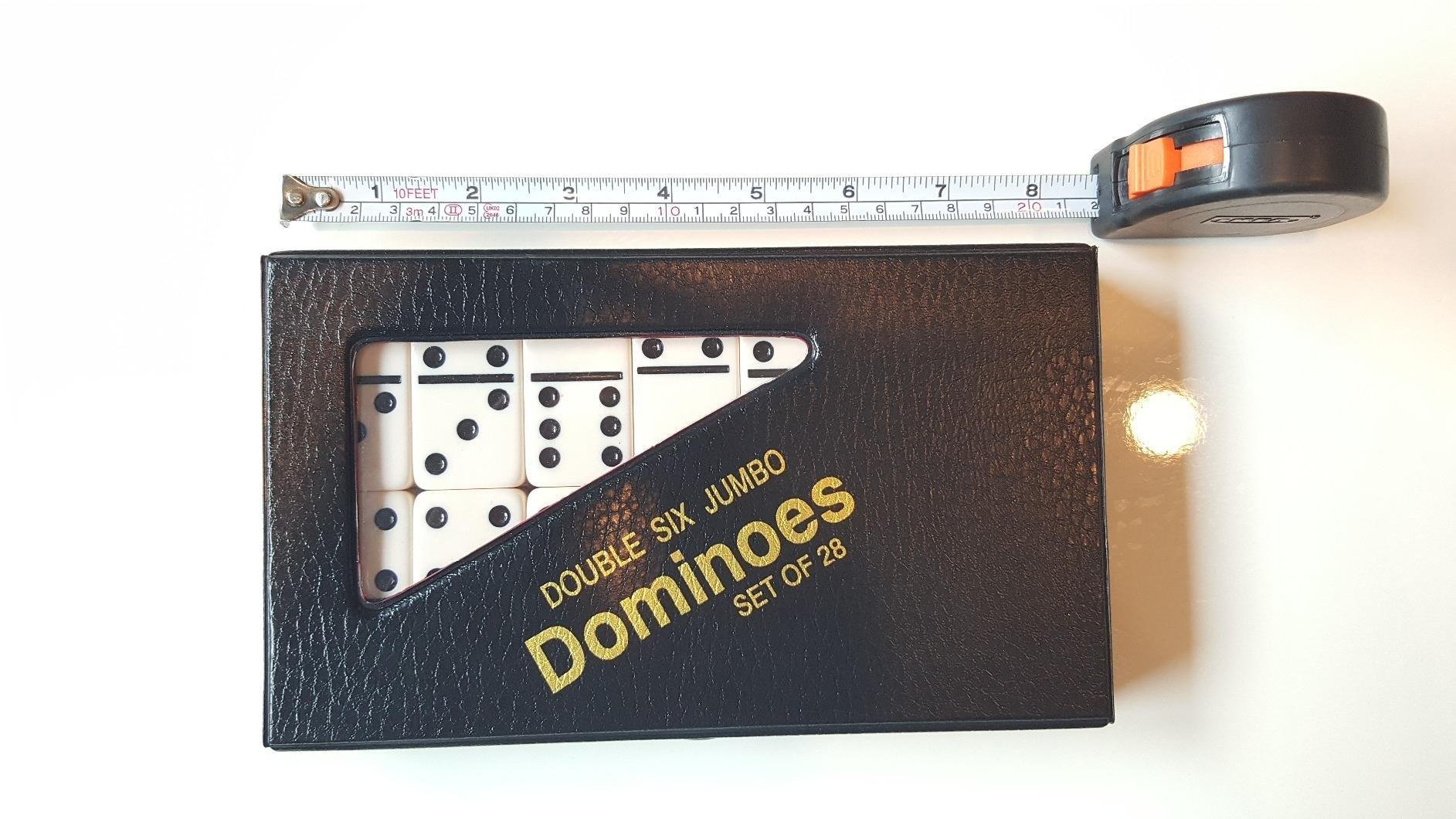 CHH Black/Cream Color Double 6 Jumbo Size Domino Tiles - Premium Set of 28 Ivory Dominoes customer photo 1