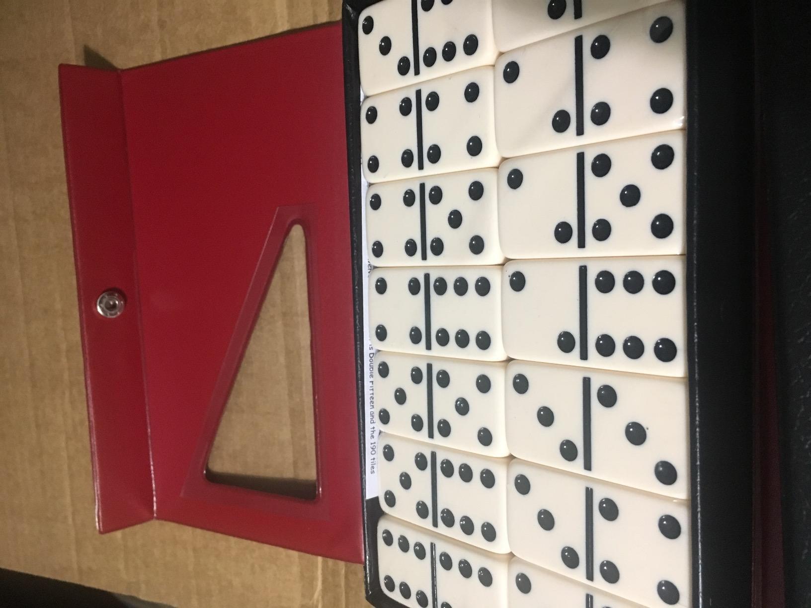 CHH Black/Cream Color Double 6 Jumbo Size Domino Tiles - Premium Set of 28 Ivory Dominoes customer photo 2