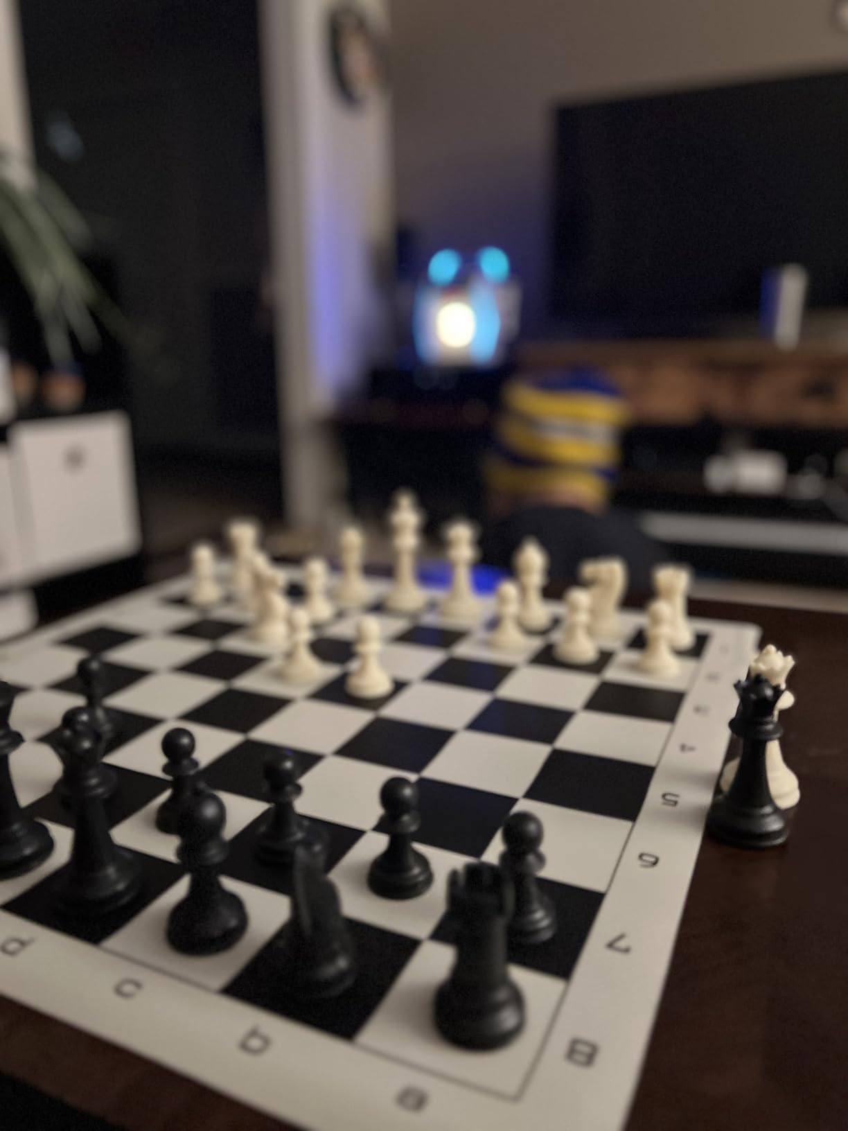 WE Games Best Value Tournament Chess Set - Includes 34 Chess Pieces, Roll Up Vinyl Chess Board, Chess Pieces, Chess Bag and Equalizer Dice, Travel Chess Sets for Adults customer photo 1