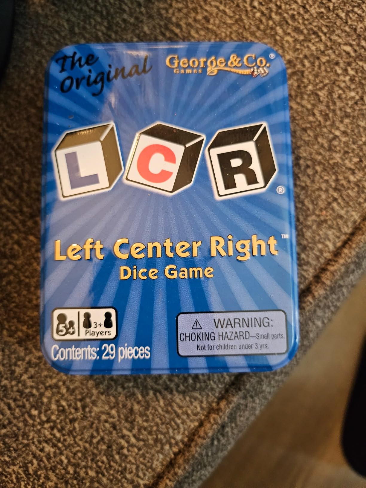 LCR Left Center Right Dice Game - Blue Tin customer photo 2