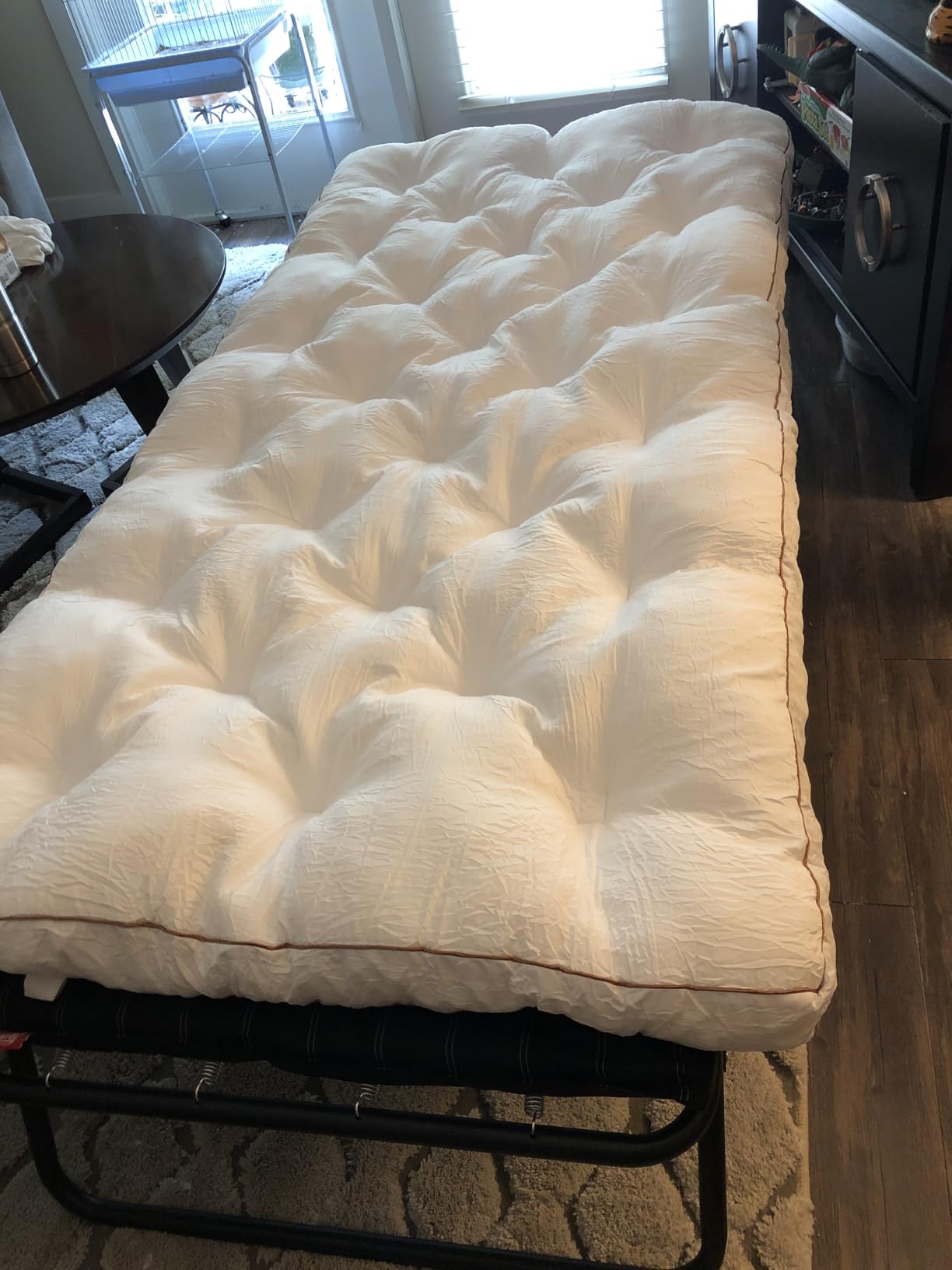Coleman ComfortSmart Big & Tall Cot with Mattress Pad, Folding Steel Camp Bed with Plush Pad for Comfortable Sleeping, Great for Camping, Lounging, Elevated Sleeping, Guests, & More customer photo 1