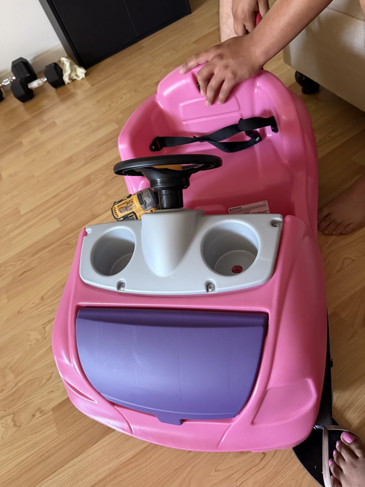 Step2 Whisper Ride II Kids Push Car, Ride-On Car with Seat Belt and Horn, Quick Fold Handle, Stroller Alternative, Toddlers and Preschoolers Ages 18+ Months, Blue customer photo 2