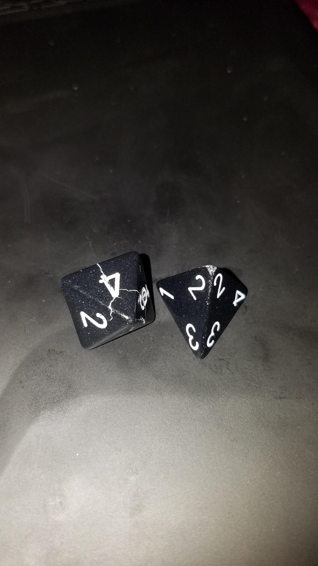 Chessex Dice: Polyhedral 7-Die Opaque Dice Set - Black with White customer photo 1