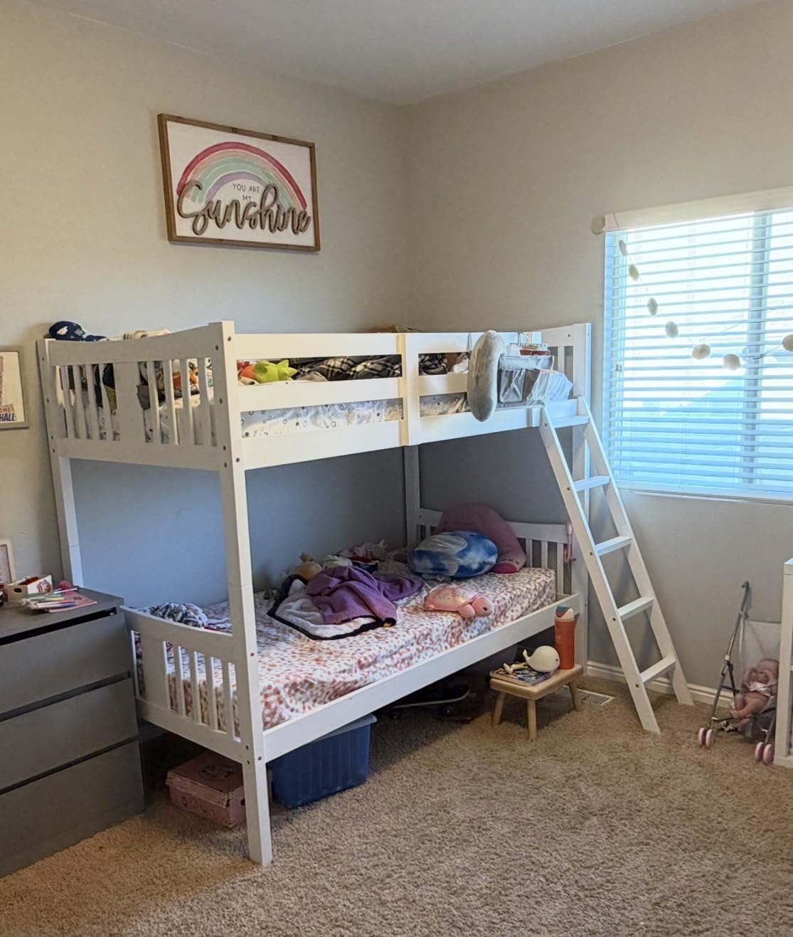 Storkcraft Caribou Twin-Over-Twin Bunk Bed, Navy | GREENGUARD Gold Certified, Wood Twin Bunk Beds for Kids Bedroom, Converts to 2 Individual Twin Beds, No Box Spring Required customer photo 2