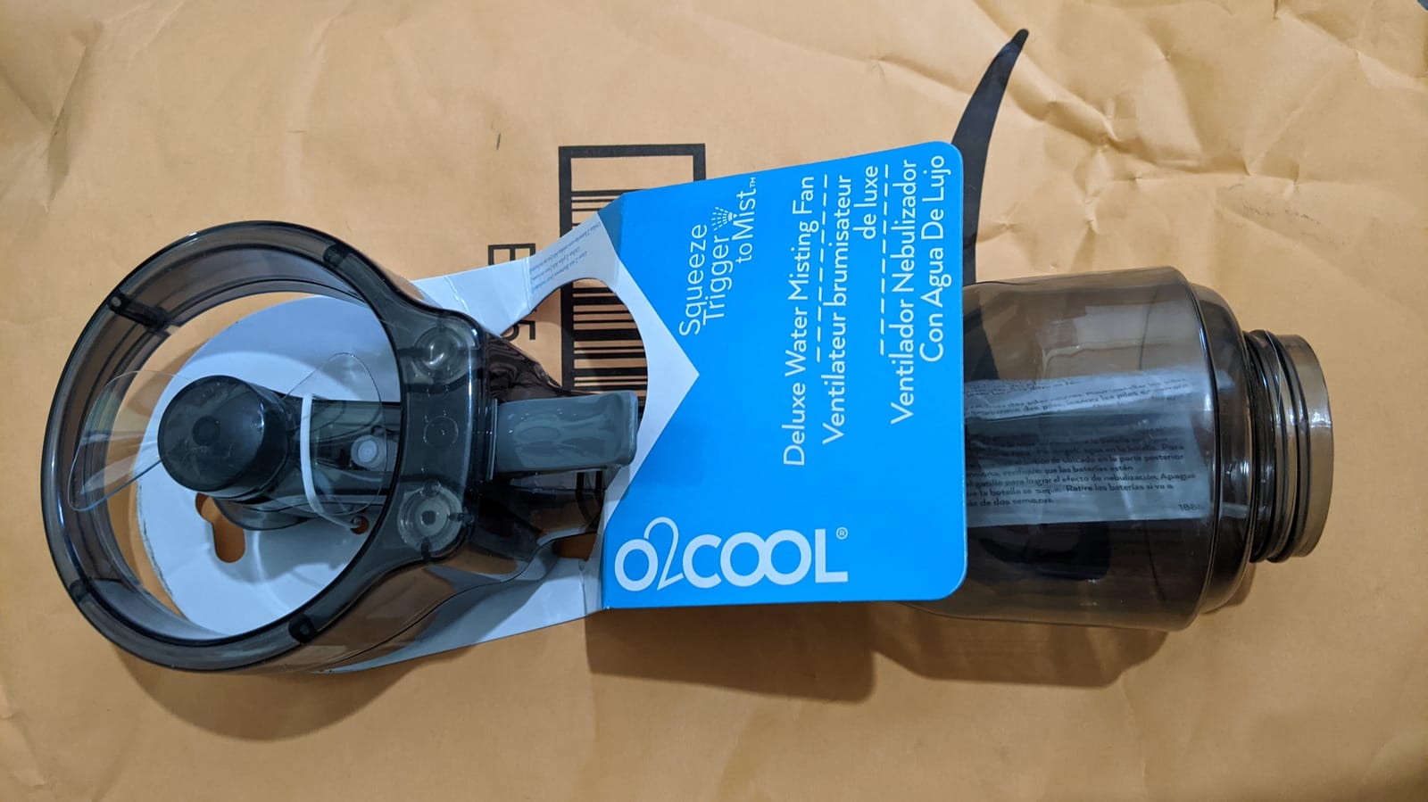 O2COOL Deluxe Handheld Misting Fan Battery Powered Grey customer photo 2