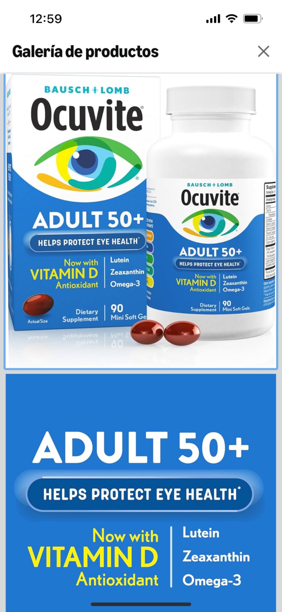 Ocuvite 50+ Eye Vitamin & Mineral Supplement, Multivitamin for Vision & Ocular Health with Omega-3, Zinc, Vitamins C & E, Lutein & Zeaxanthin, 90 Softgels customer photo 2
