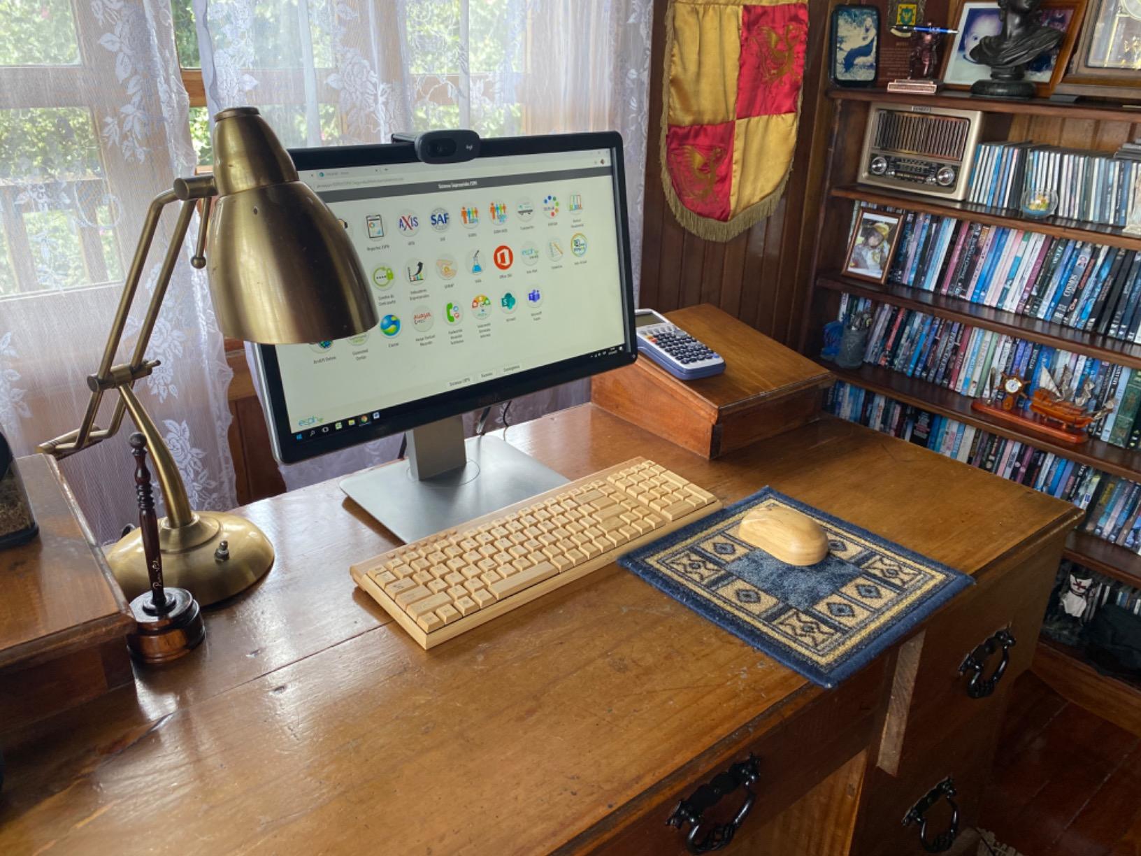 Smart Tech Handcrafted Natural Bamboo Wooden PC Wireless 2.4GHz Keyboard and Mouse Combo customer photo 1