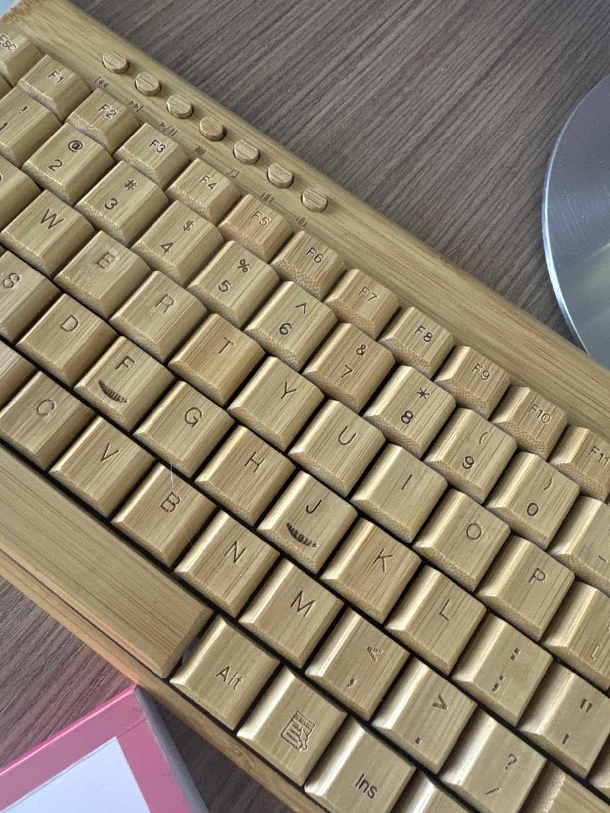 Smart Tech Handcrafted Natural Bamboo Wooden PC Wireless 2.4GHz Keyboard and Mouse Combo customer photo 2