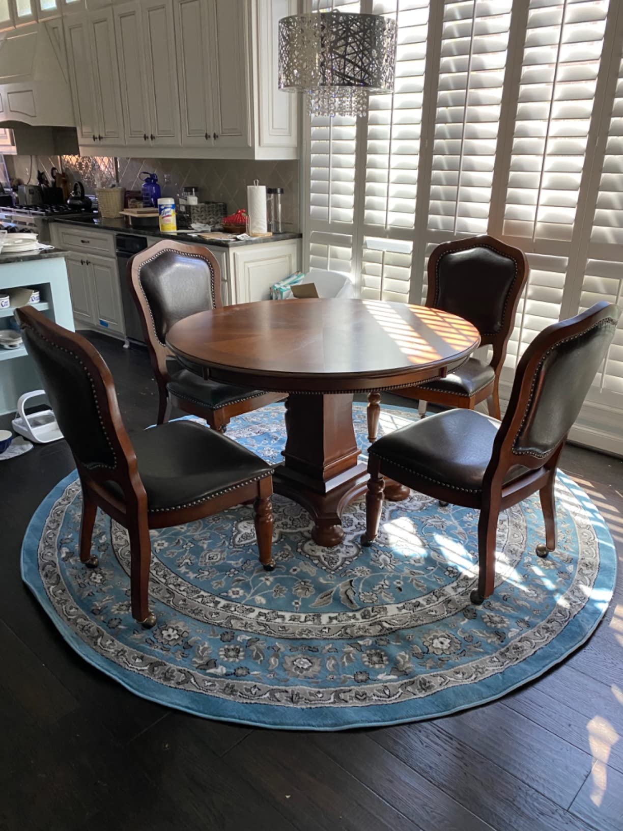 Sunset Trading 5 Piece Bellagio dining-game-table-set, Reversible Poker Top with Cup Holders customer photo 2