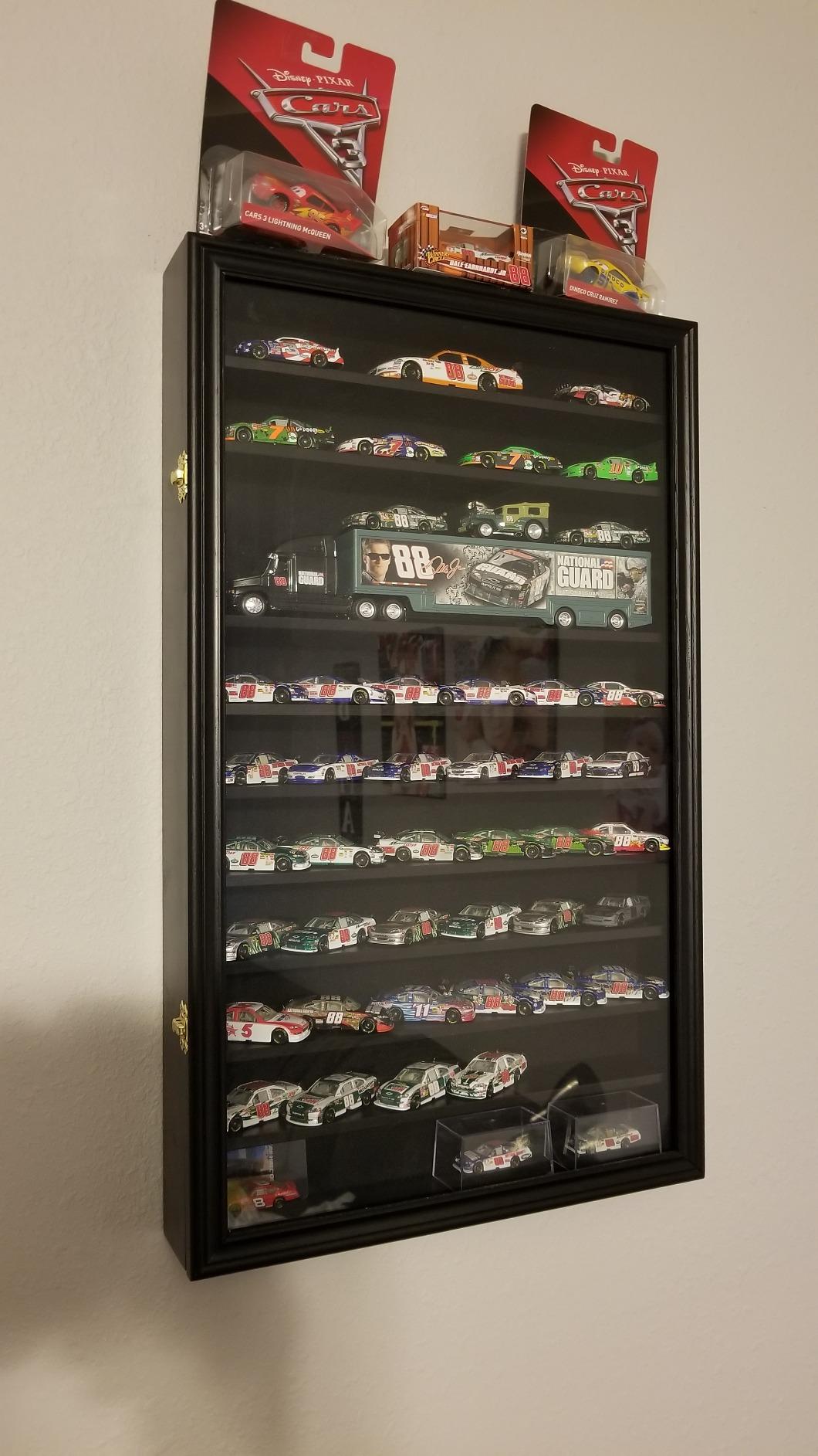 DisplayGifts Toy Cars Wheels Matchbox Model Diecast Display Case Cabinet Also fit N Scale Model Trains UV Protection 1/64-1/43 Scale High Transparency Hot Design (Black Finish) customer photo 2