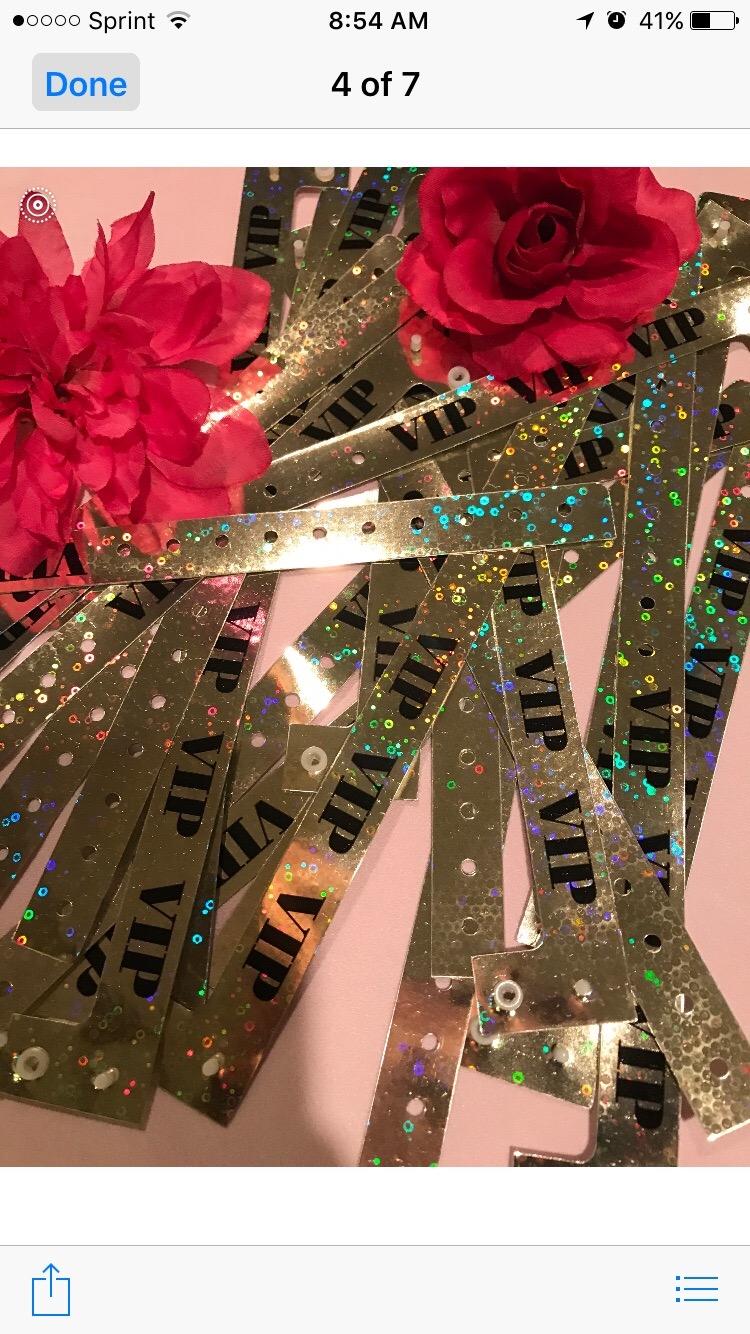 100 WristCo Premium Holographic Gold VIP Plastic Secure Snap Wristbands | Extended Wear, Security Snap Prevents Reuse - USA Made Bracelet for Hospital & Medical ID, Party & VIP Identification customer photo 2