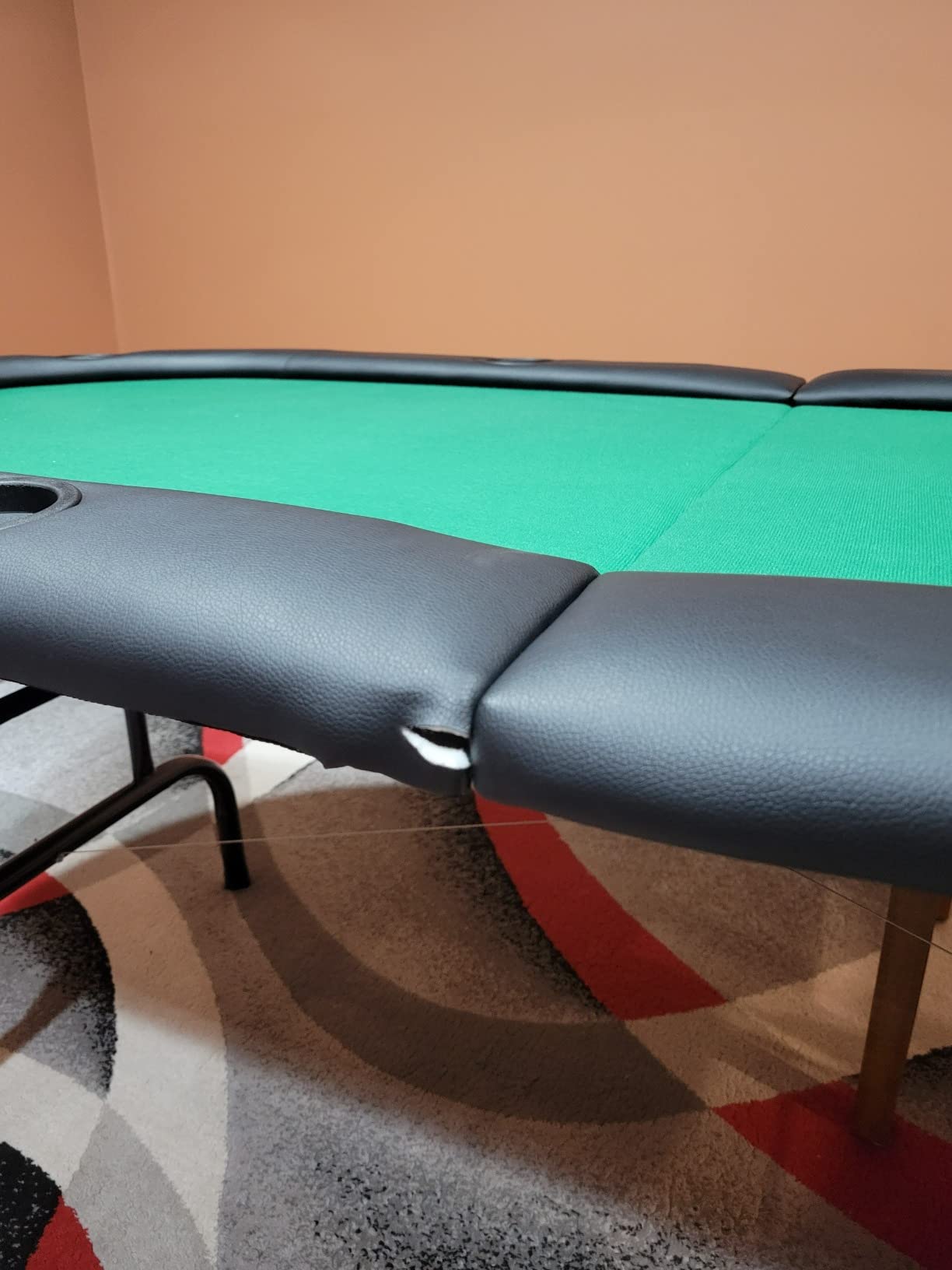 GIANTEX 8 Player Poker Table Foldable, Folding Card Board Game Table w/8 Cup Holders & Comfy Armrests, Casino Grade Felt, Portable Oval Texas Holdem Blackjack Poker Tables, No Assemble Required customer photo 1