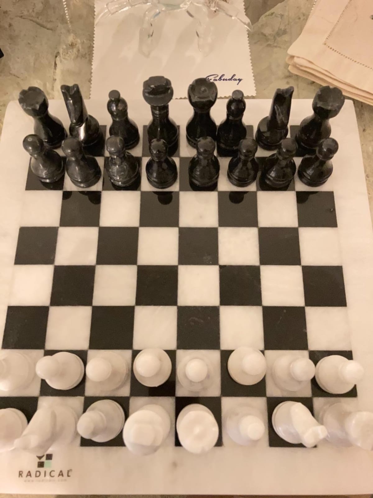 Radicaln Marble Chess Set 12'' Luxury Board Game & Chess Sets for Adults | White & Black Marble, Handmade, Natural Marble Veining, Luxury Decor, Elegant Gift, 32 Chess Figures customer photo 2