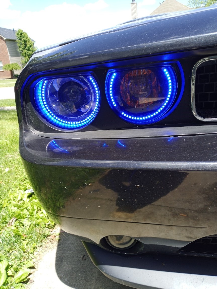 iJDMTOY 180-LED RGB Multi-Color LED Angel Eyes Halo Rings Compatible With 2008-2014 Dodge Challenger w/Adjustable Setting customer photo 2