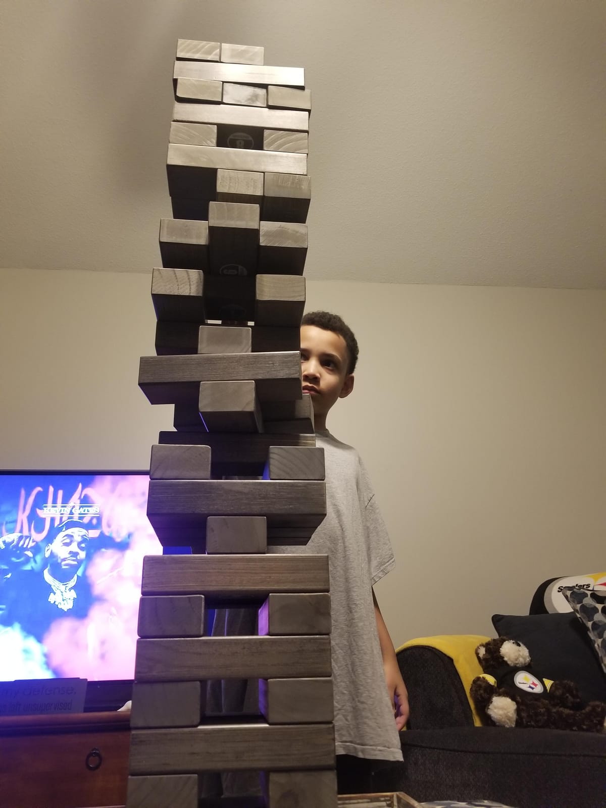 GoSports Giant Wooden Stacking Game - Stacks Up to 5 ft - Toppling Tower customer photo 2