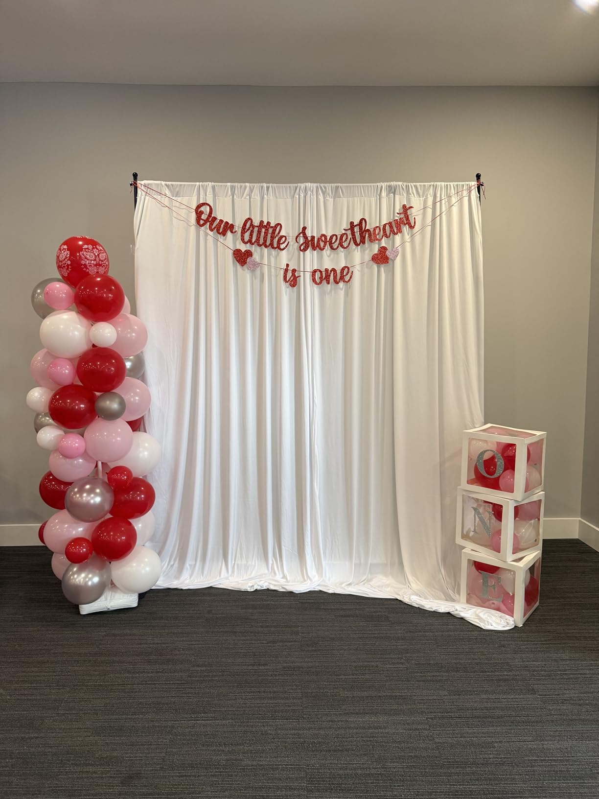 VEVOR Backdrop Banner Stand 8 x 8 Ft Adjustable Height Background Stand Backdrop with 1 Carrying Bag, Backdrop Stand for Parties Wedding Photo Booth Trade Show customer photo 1