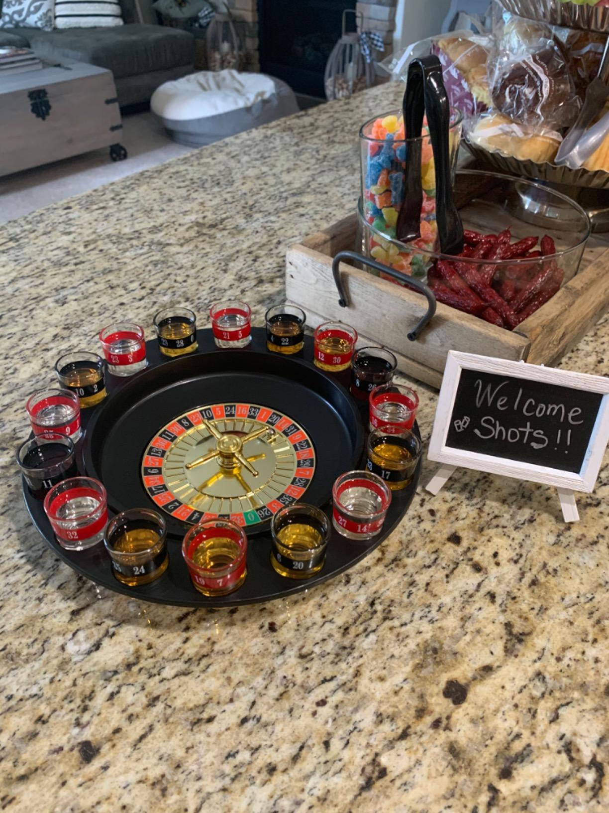 Drinking Game Glass Roulette - Drinking Game Set (2 Balls and 16 Glasses) Casino Style Drinking Game customer photo 2