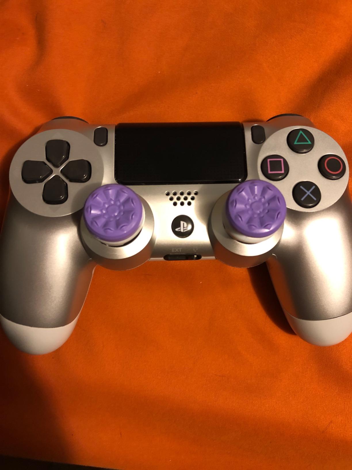 KontrolFreek FPS Freek Galaxy Purple for PlayStation 4 (PS4) and PlayStation 5 (PS5) | Performance Thumbsticks | 1 High-Rise, 1 Mid-Rise | Purple customer photo 1