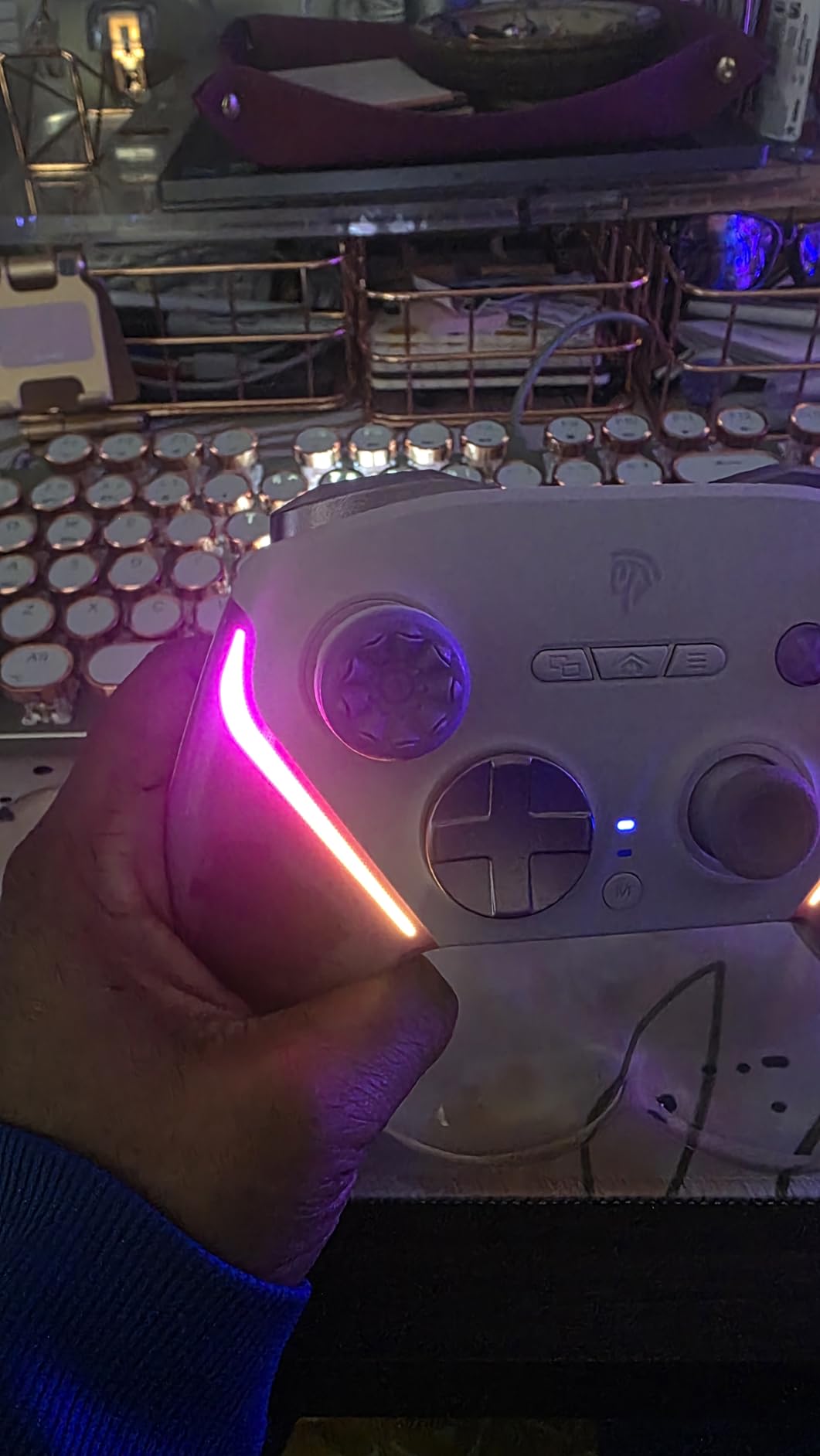KontrolFreek FPS Freek Galaxy Purple for PlayStation 4 (PS4) and PlayStation 5 (PS5) | Performance Thumbsticks | 1 High-Rise, 1 Mid-Rise | Purple customer photo 2
