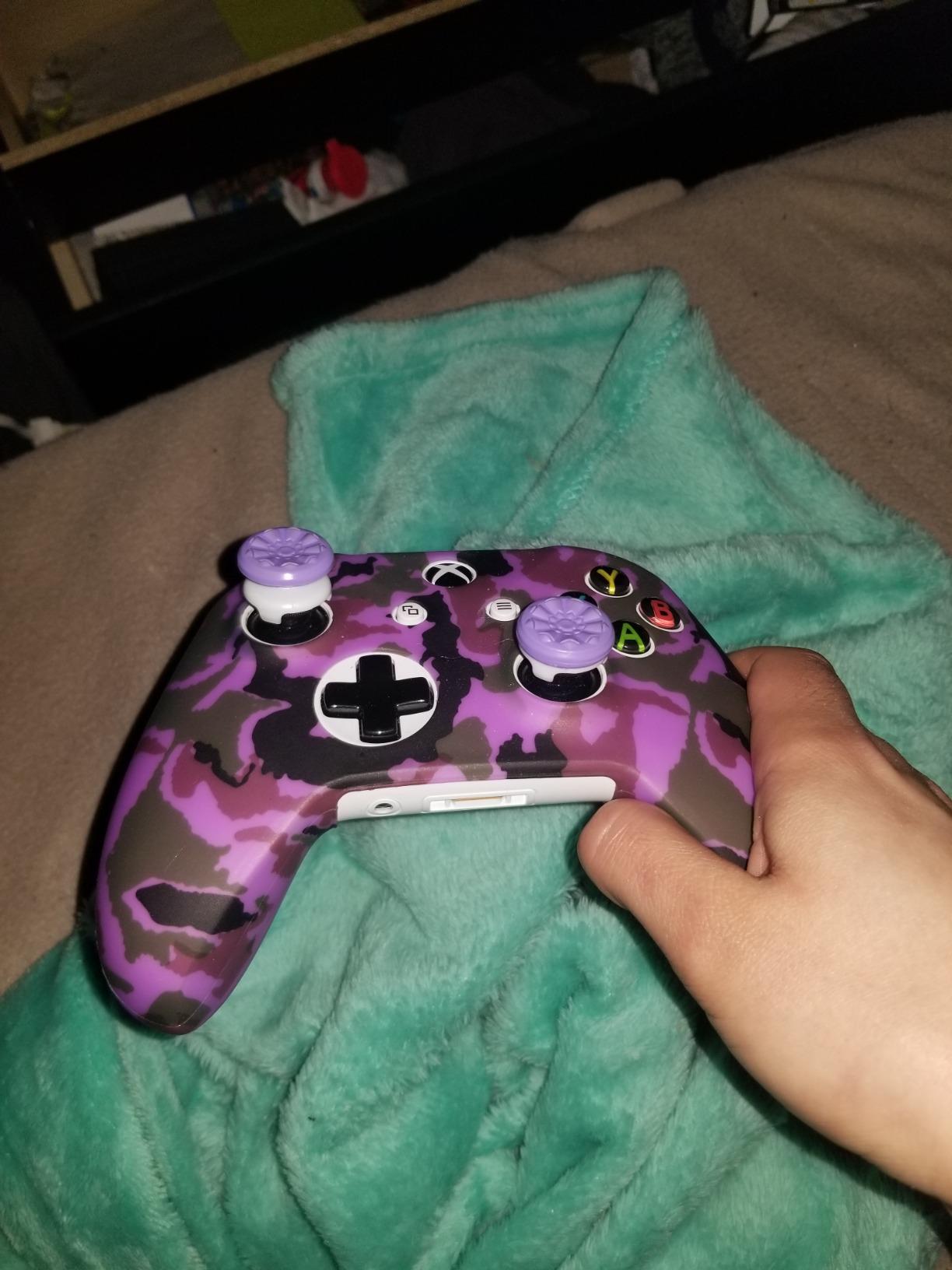 KontrolFreek FPS Freek Galaxy Purple for Xbox One and Xbox Series X Controller | 2 Performance Thumbsticks | 1 High-Rise, 1 Mid-Rise | Purple customer photo 1