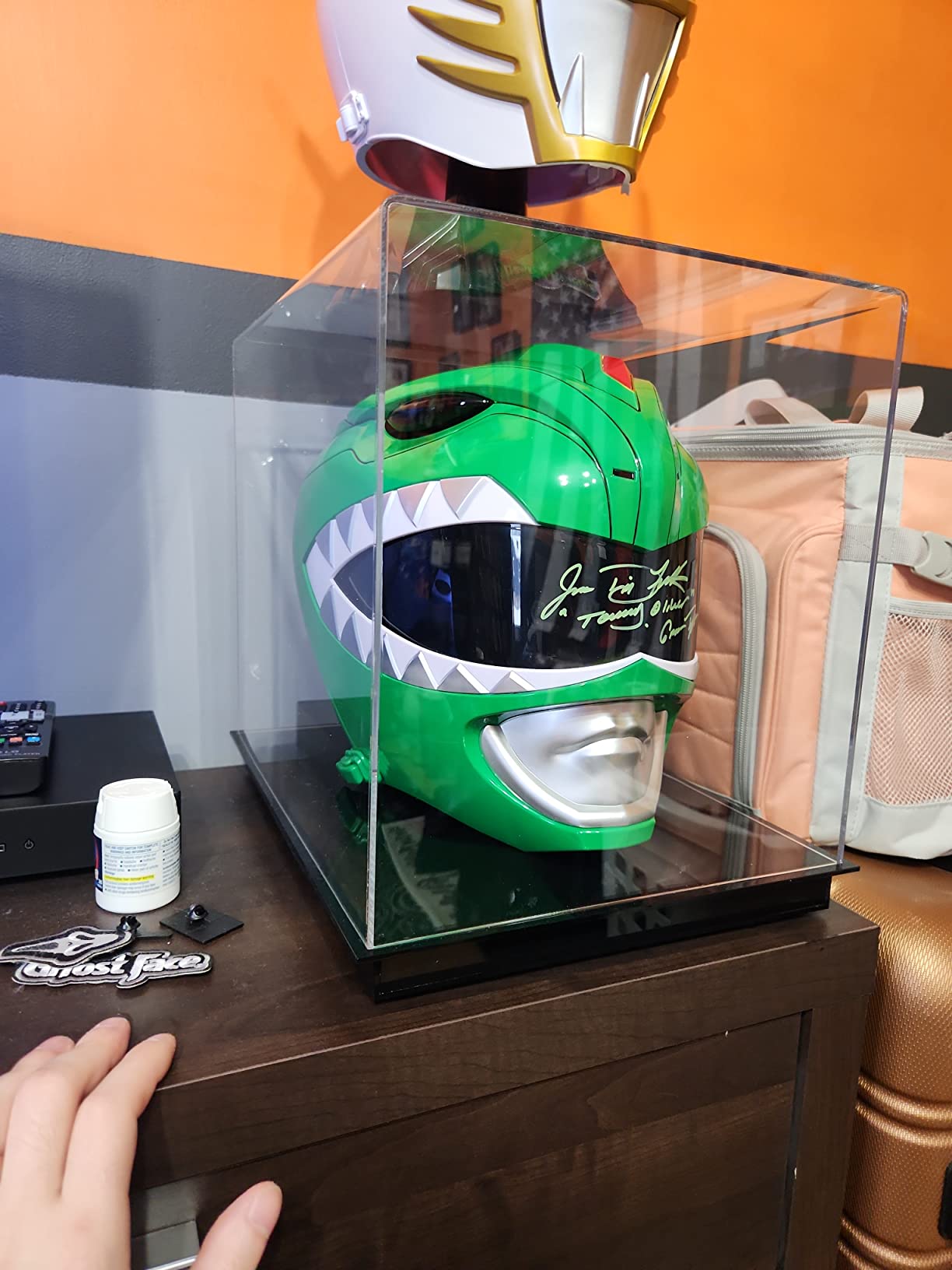 Full-Size Football Helmet Display Case - Crystal-Clear Acrylic, Black Base - No Assembly Required - Made in the USA - UV Filtering Protective Showcase for Collectible Helmets customer photo 1