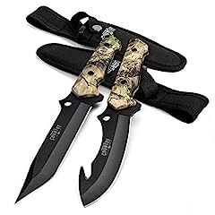 Mossy Oak Fixed Blade Hunting Knife Set - 2 Piece, Sheath Included | Full Tang Handle Straight Edge and Gut Hook Blades Game Processing Knife customer photo 1