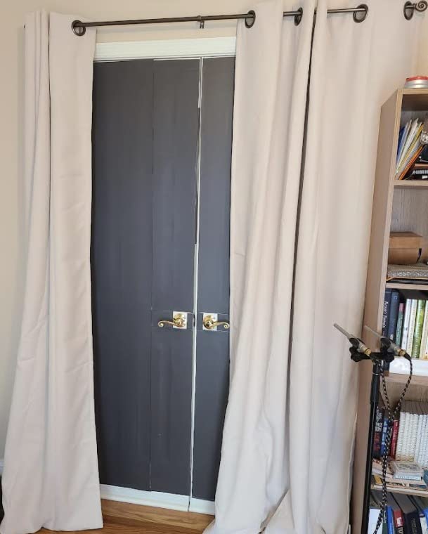 Moondream DecibelControl 3-in-1 Soundproof Curtain | Noise Reduction | Thermal Insulation | 100% Blackout | Patented Technology | Made in Europe | Grommet | 55 W x 63 L | Black - Deep Black MC710 customer photo 1