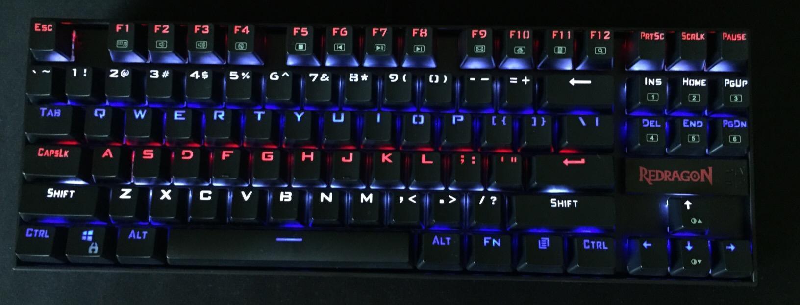 Redragon K552P Mechanical Gaming Keyboard TKL with 18 Backlight Modes, Hot-Swappable Red Switches, 87-Key Compact Ergonomic Design, N-Key Rollover & Software Programmable Macro - RGB, Black customer photo 1