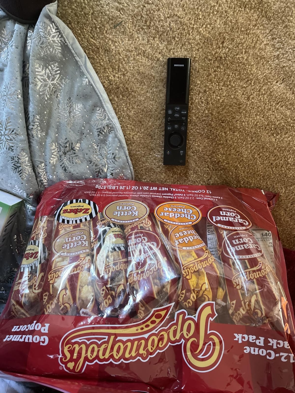 Popcornopolis Gourmet Popcorn Cone Variety Pack - Zebra, Cheddar, Caramel & Kettle Corn (12-Count) customer photo 1