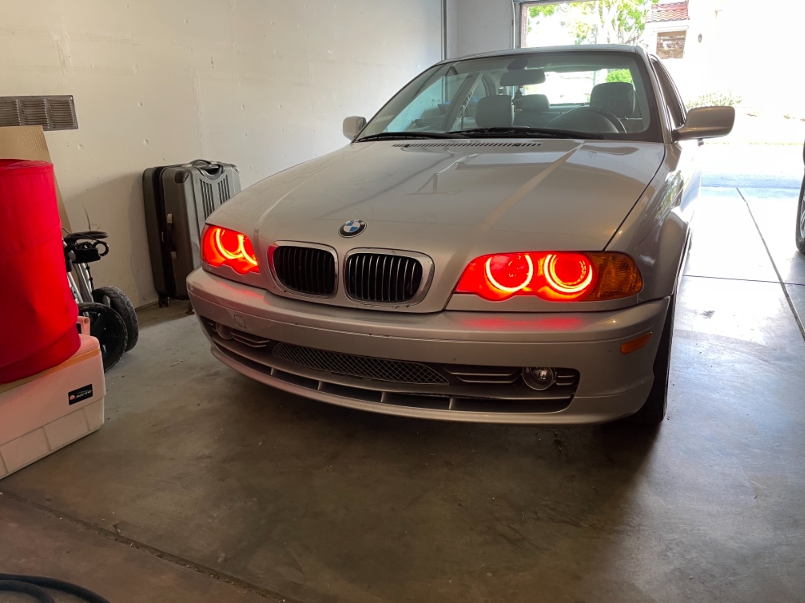 iJDMTOY 4pc Set 7-Color RGB LED Angel Eye Halo Rings w/Adjustable Setting Compatible with BMW E39 E46 3 5 7 Series Xenon Trim customer photo 1