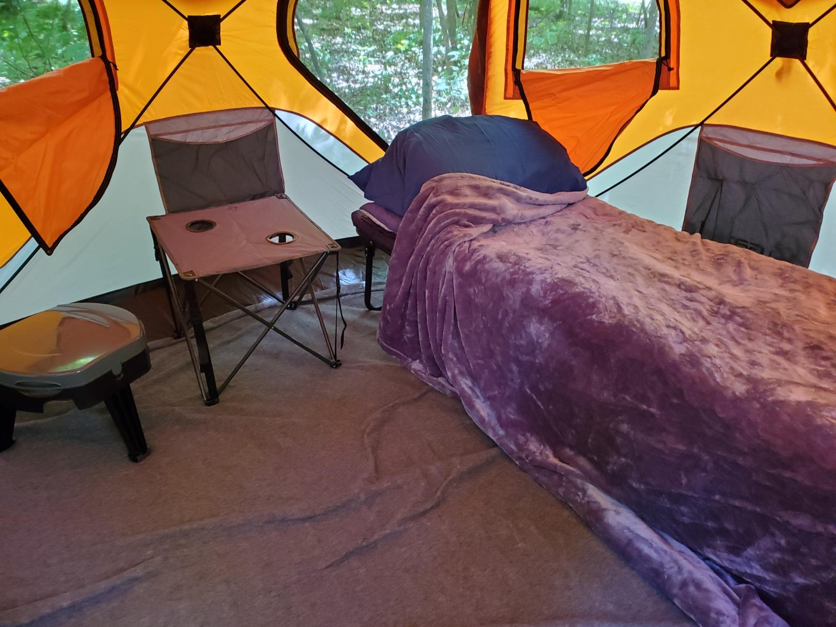 Gazelle T4 Waterproof 4 Person Portable Polyester Outdoor Pop Up Camping or Beach Tent with Removable Floor, Mesh Screens, and Rain Fly, Orange customer photo 1
