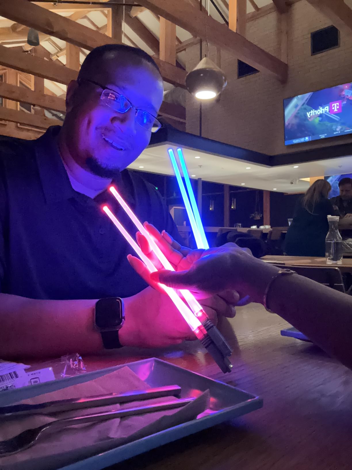 ChopSabers Lightsaber Led Light Up Chopsticks (1 Pair, Blue) customer photo 2