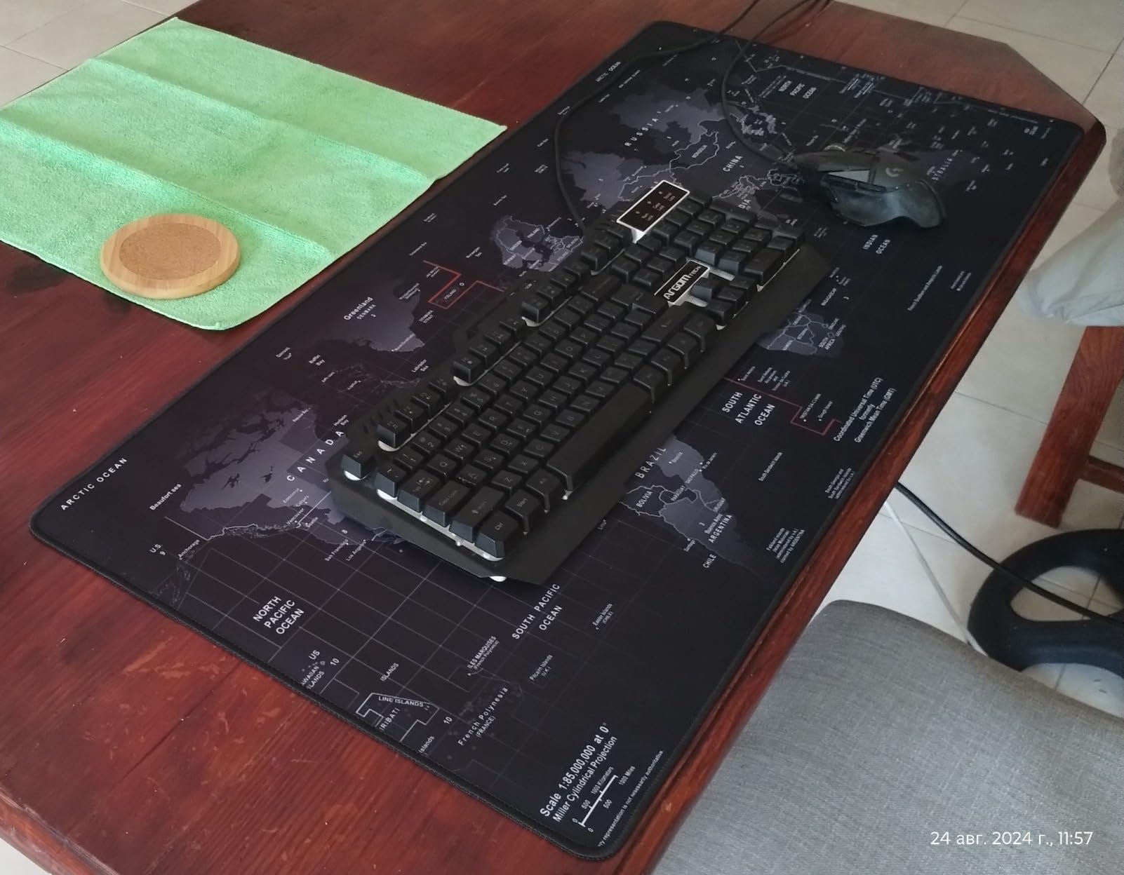 XXL Professional Large Mouse Pad & Computer Game Mouse Mat (35.4x15.7x0.1IN, Map) (90 * 40 Map) customer photo 1