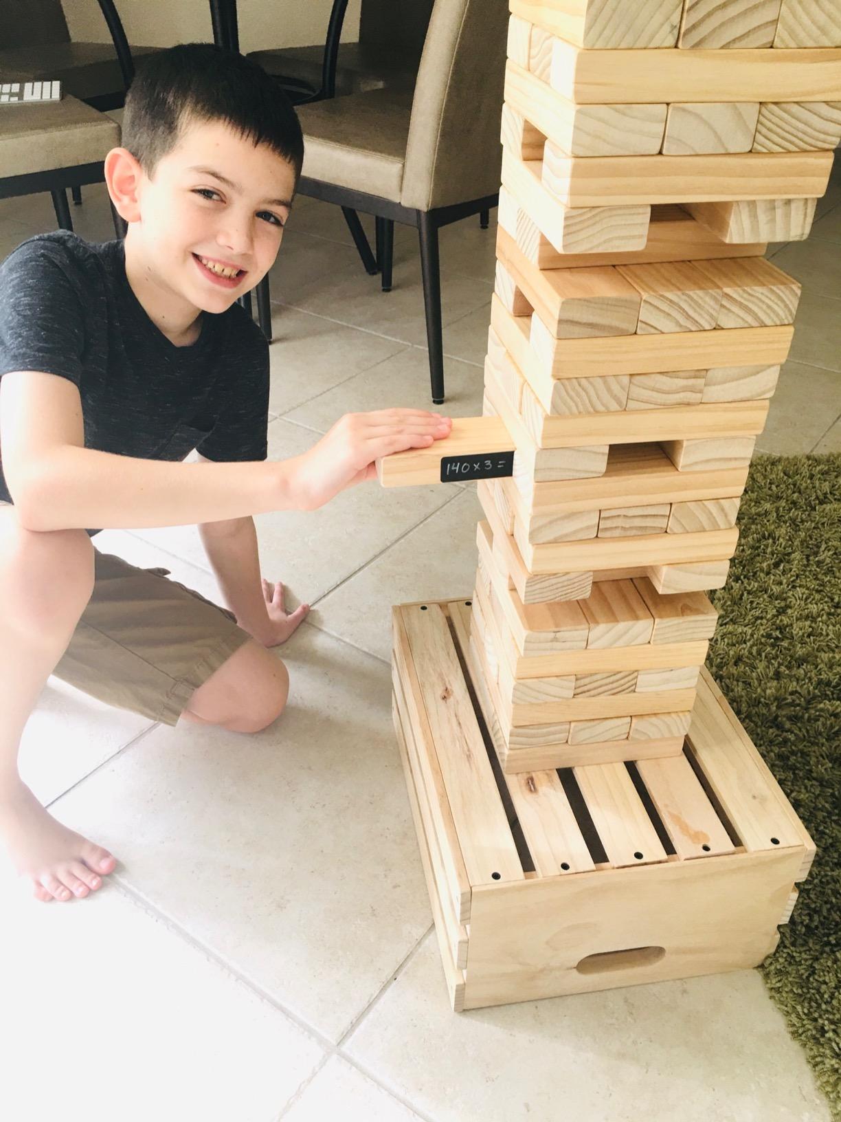 SWOOC Games - Premium Giant Tower Game | 60 Blocks + Storage Crate/Outdoor Table | Stacks up to 5ft | Jumbo Yard Games for Adults and Family | Giant Outdoor Set | Big Backyard Fun | Large Lawn Size customer photo 1