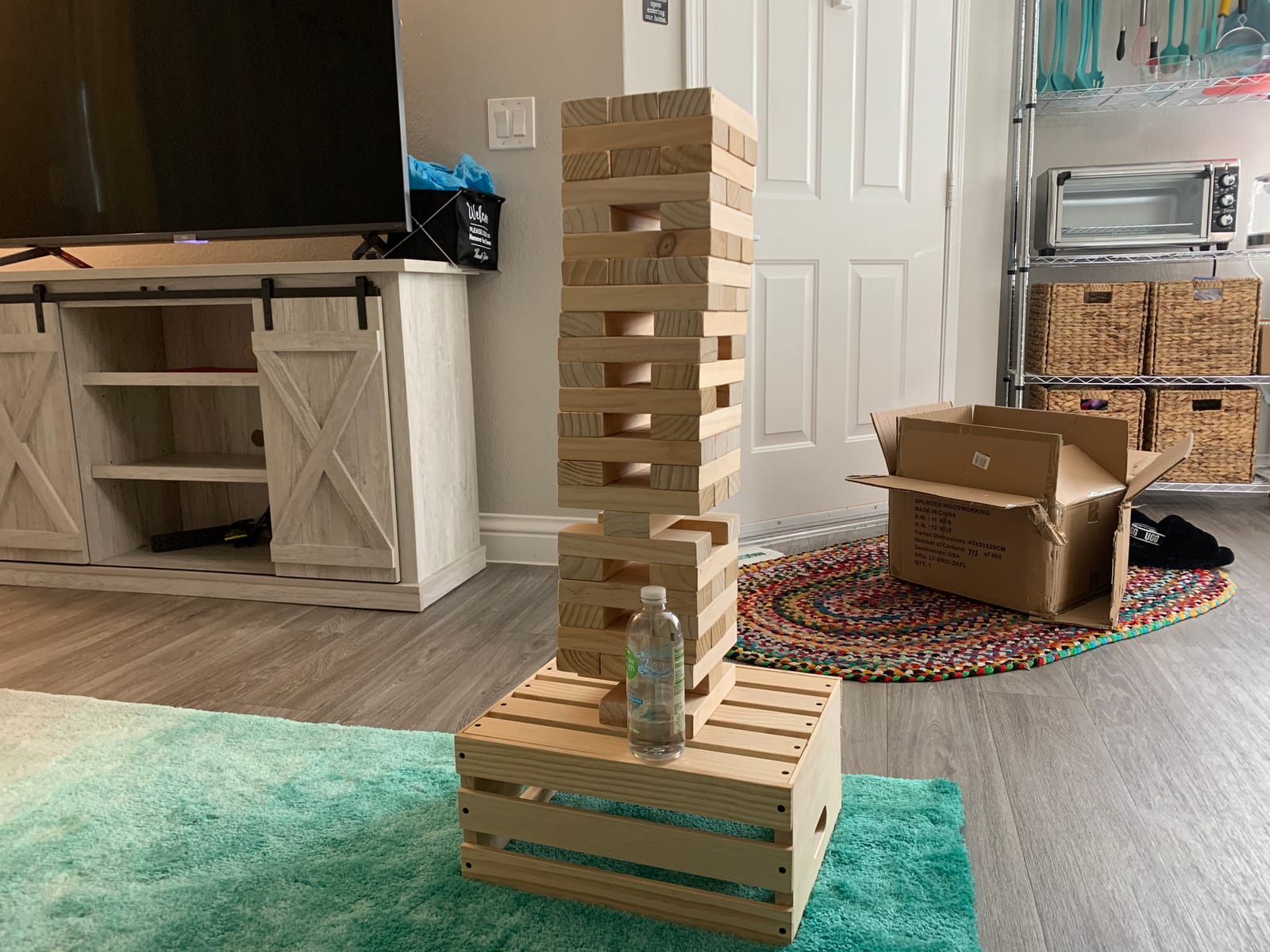 SWOOC Games - Premium Giant Tower Game | 60 Blocks + Storage Crate/Outdoor Table | Stacks up to 5ft | Jumbo Yard Games for Adults and Family | Giant Outdoor Set | Big Backyard Fun | Large Lawn Size customer photo 2