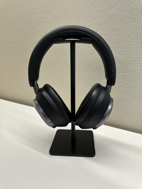 New Bee Headphone Stand Headset Holder Earphone Stand | Aluminum Supporting Bar Flexible Headrest ABS Solid Base for All Headphones Size (Black) customer photo 1
