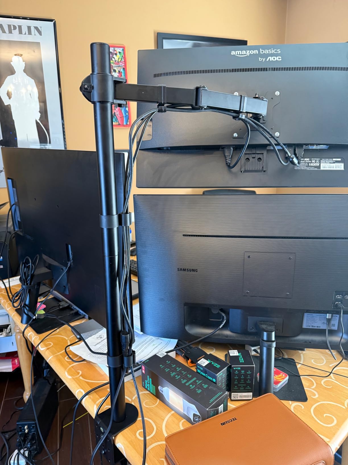 WALI Tall Monitor Arm Mount for Desk for 13-34 inch Screens, 22 lbs per Arm customer photo 1