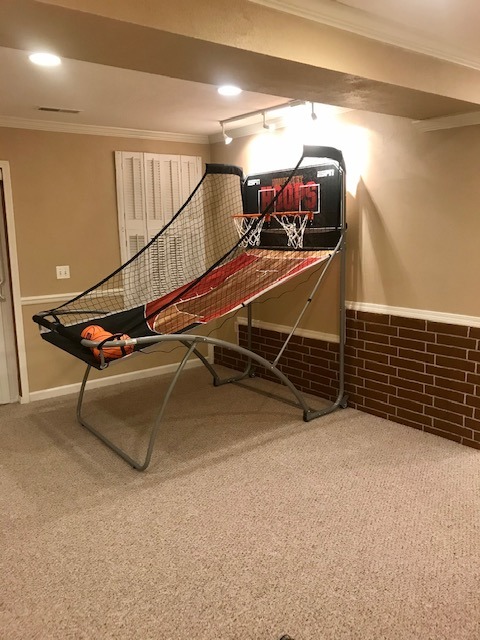 Hall of Games EZ Fold Premium Indoor Arcade Basketball Game with Steel Frame and Polycarbonate Backboard, Dual Shot Electronic Scoring with 6 Size 3 Balls Included, Perfect for Basement Game Rooms customer photo 1