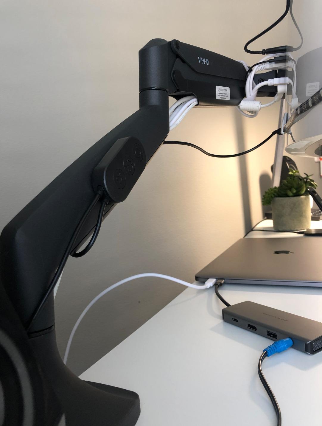 VIVO Premium Aluminum Height Adjustable Single Monitor Articulating Desk Mount Stand w/Gas Spring Arm Fits up to 32