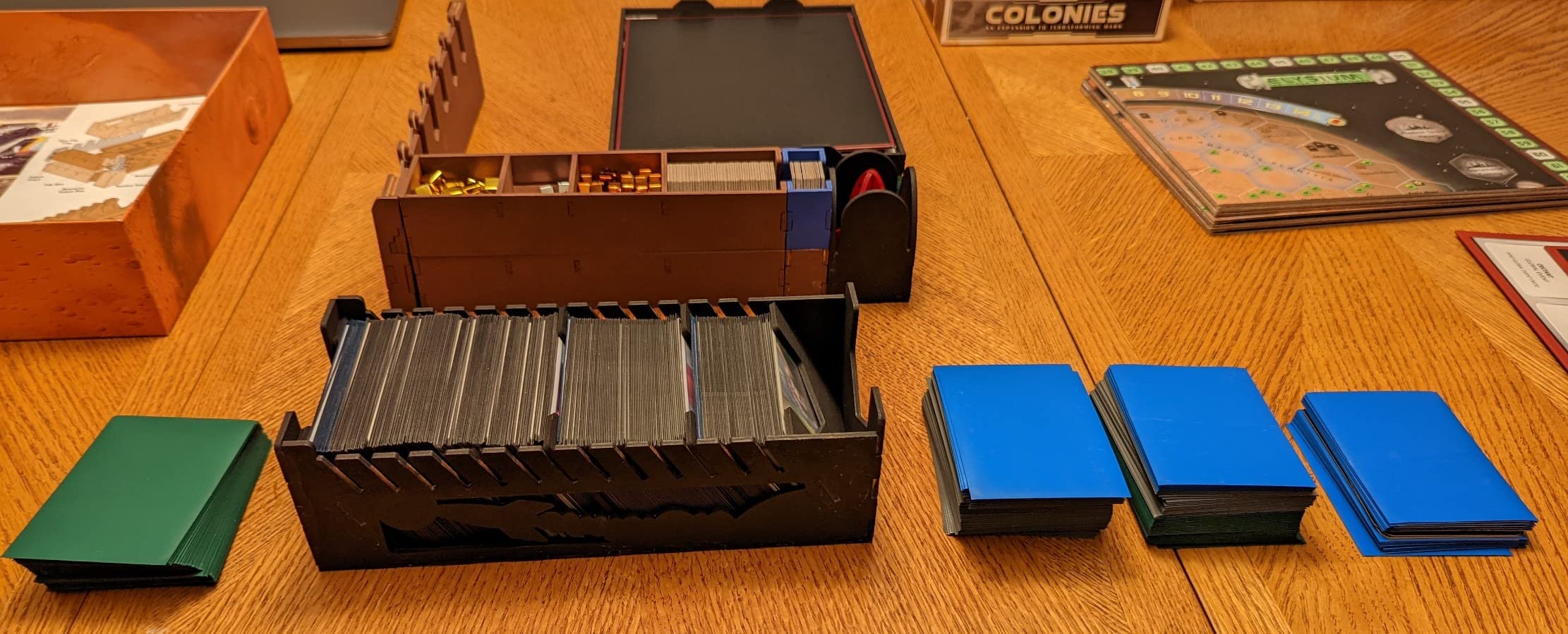 The Broken Token Terraforming Mars Compatible Base Game Organizer - Wood Storage Box with Multiple Trays & Card Shoe - Wooden Game Organizer customer photo 1