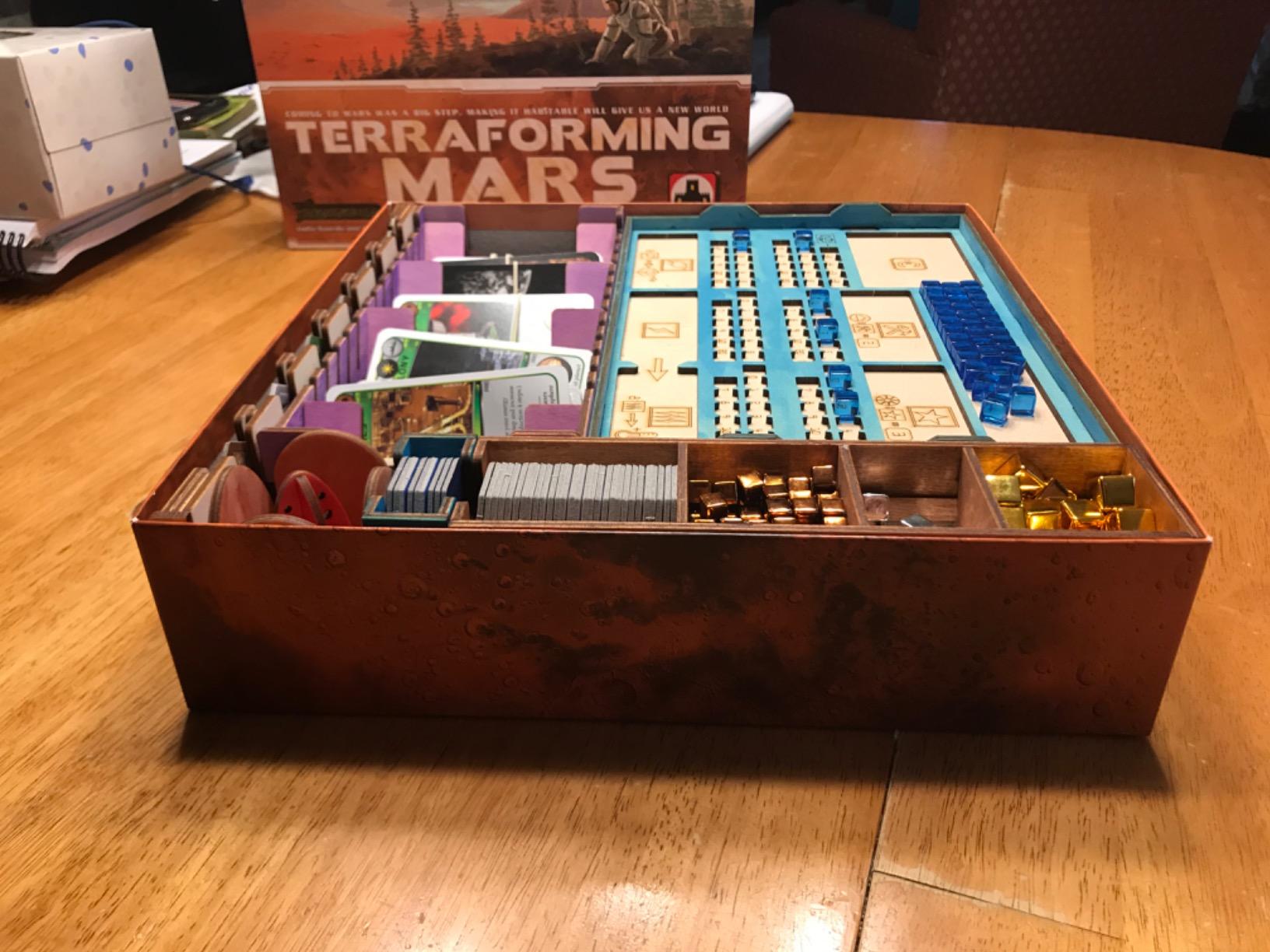 The Broken Token Terraforming Mars Compatible Base Game Organizer - Wood Storage Box with Multiple Trays & Card Shoe - Wooden Game Organizer customer photo 2