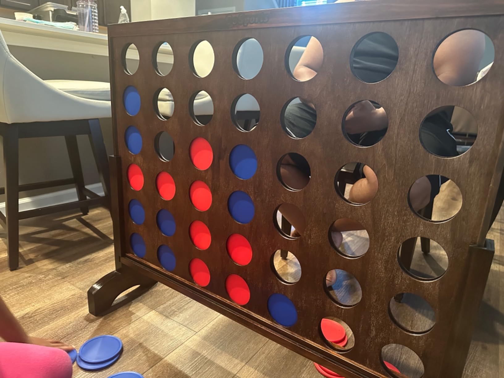 GoSports 3 Foot Width Giant 4 in a Row Game with Carrying Case, Made from Wood customer photo 2