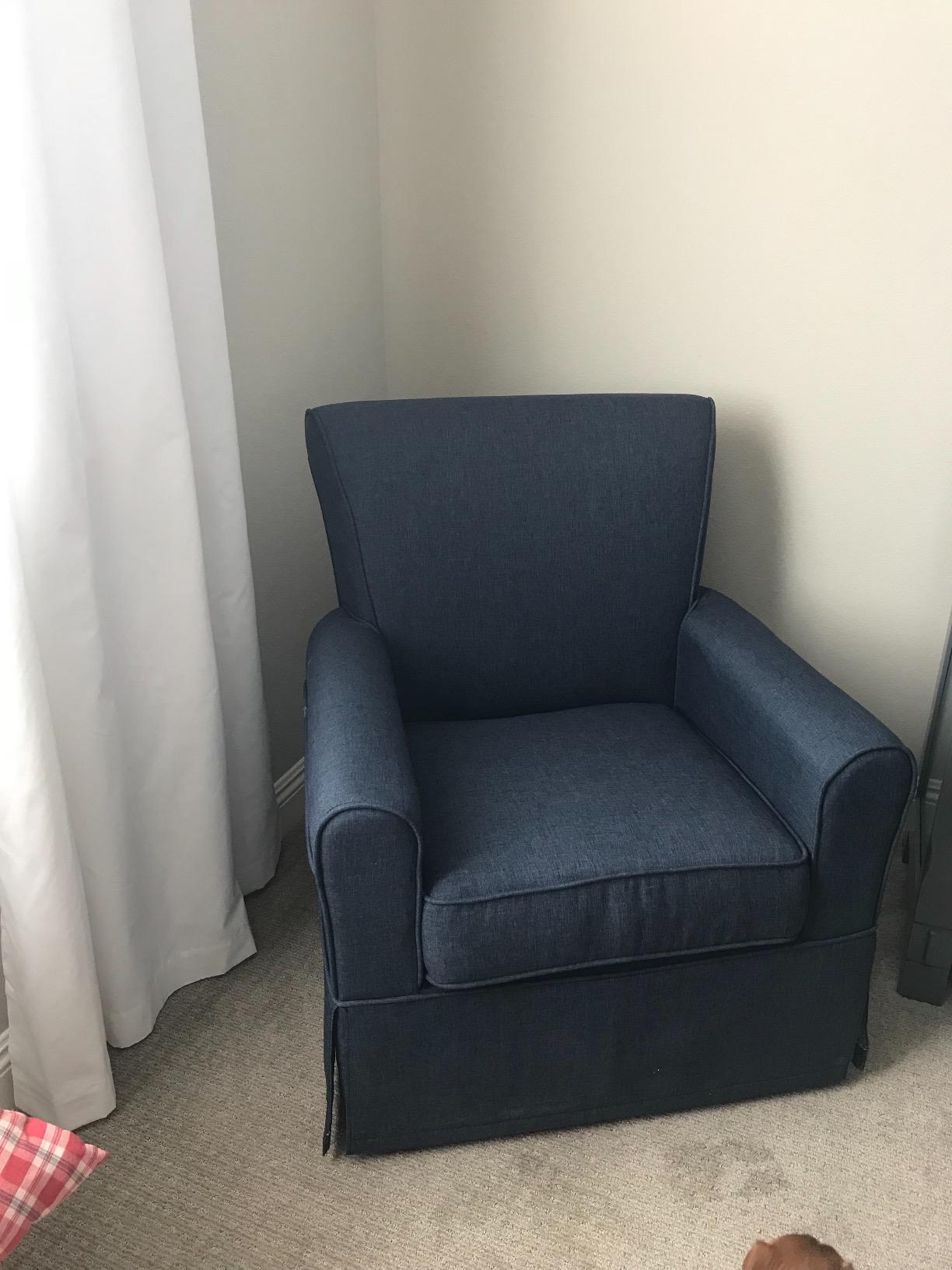 Delta Children Upholstered Glider Swivel Rocker Chair, Charcoal customer photo 2