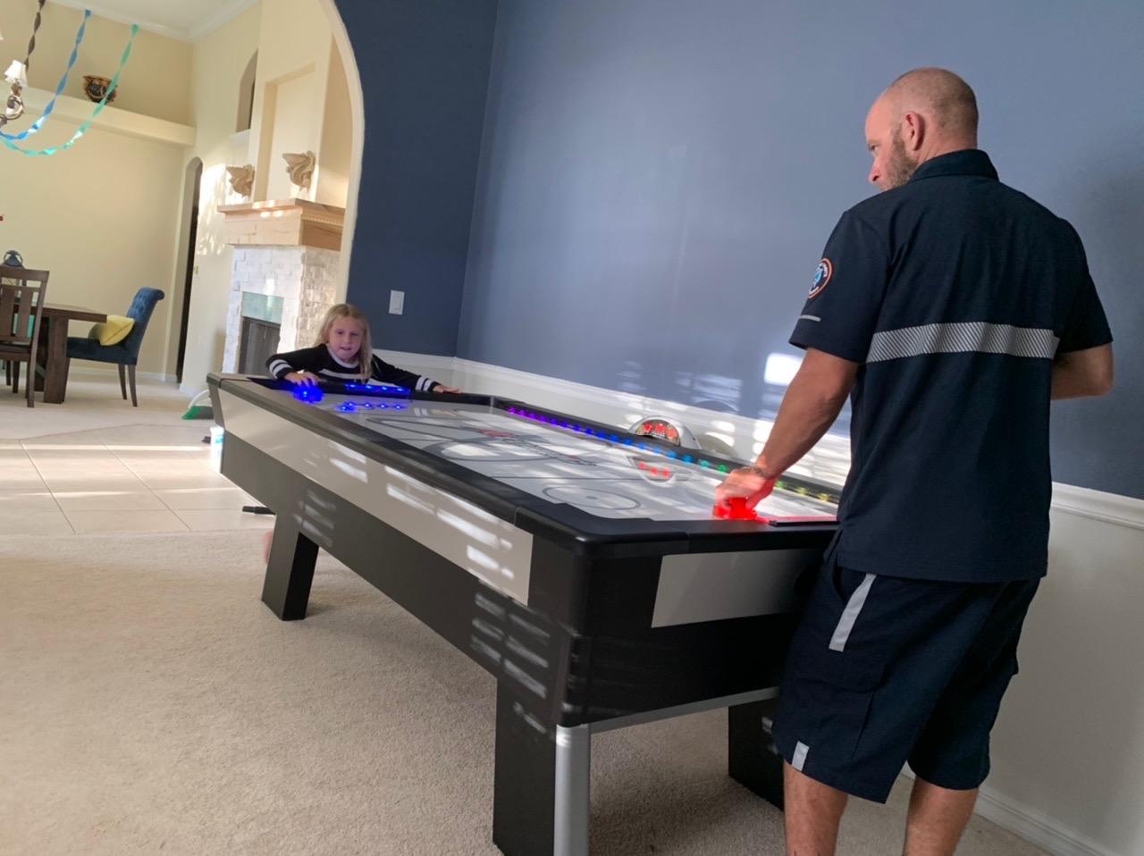 Atomic Top Shelf 7.5' Air Hockey Table - Arcade Style with 120V High-Power Motor, LED Lumen-X Lighting, High-Speed PVC Play Surface & LED Accessories customer photo 2