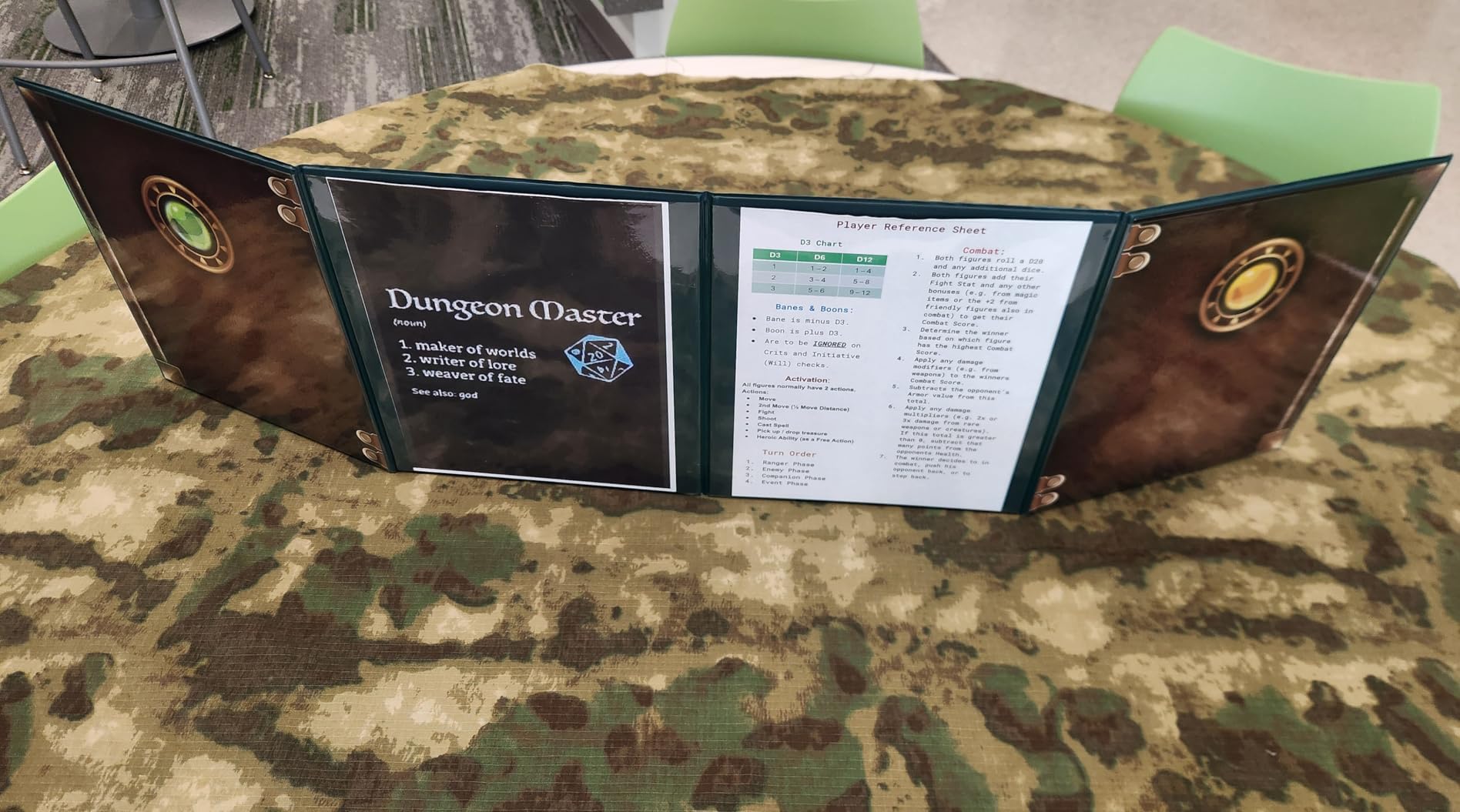 Stratagem The Master's Tome 4-Panel Customizable GM Screen with Free Inserts - Dry Erase, Dungeon & Game Master Accessory for Tabletop RPG Campaigns (Brown) customer photo 1