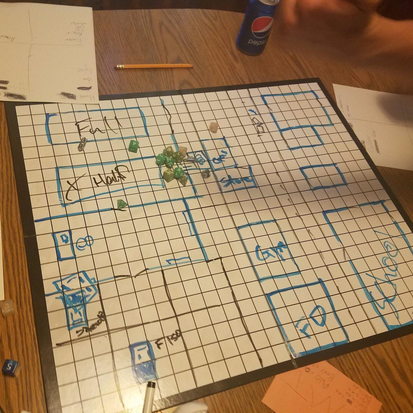 The Authentic Role-Playing Game Board by Hexers, Mat Alternative, Compatible with Dungeons and Dragons D&D DND Pathfinder RPG, 27x23 inches, 1 inch Square and Hexes Battle Grid, Foldable & Dry Erase customer photo 2